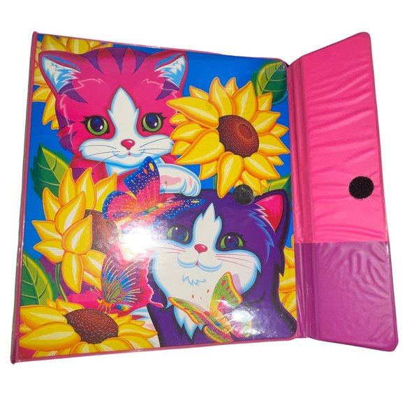 Near Mint 90s Lisa Frank Sunflower Kittens Trapper Keeper Style 3 ring binder - Picture 3 of 5